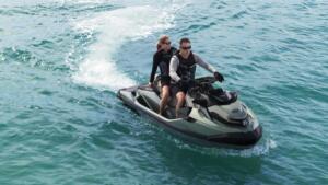 Couple enjoying a ride on their Sea-Doo GTX Limited